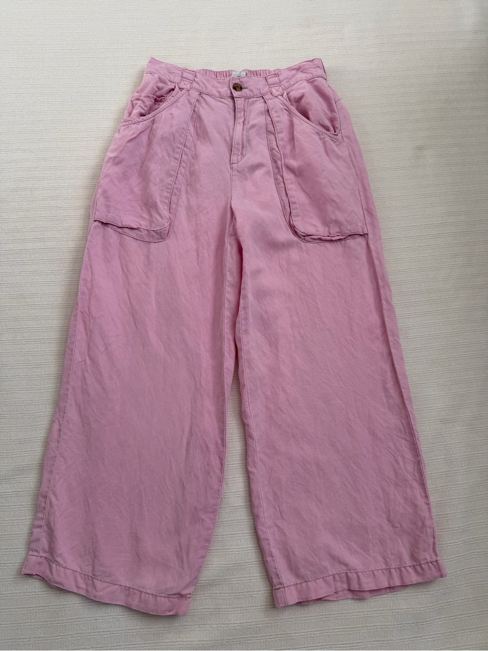 Joie Linen Lyocell Wide Leg Pants Pastel Bubblegum Pink Size 10
